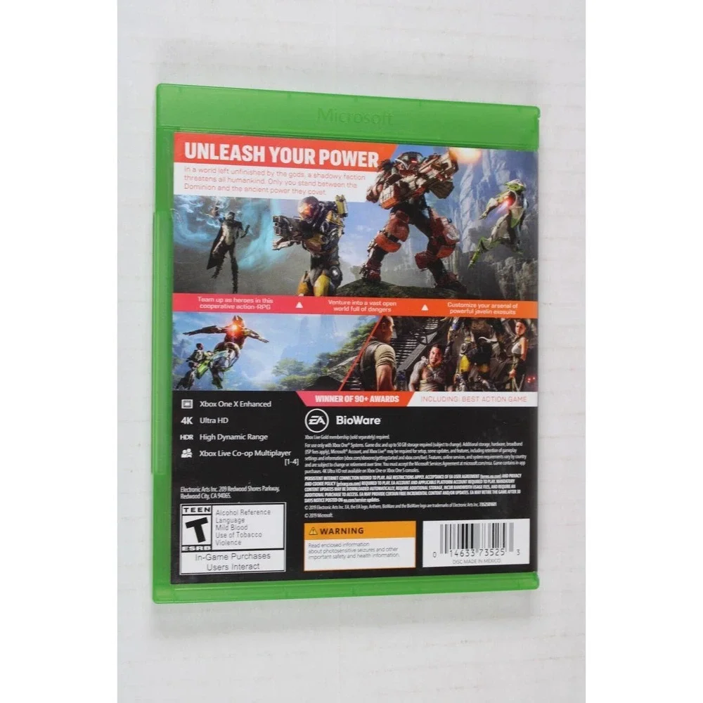 Anthem (Microsoft Xbox One) Authentic, Complete, tested/works great